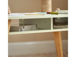 SoBuy Kindertisch mit 2 Stühlen Kindersitzgruppe mit Stauraum Maltisch KMB92-GR* Hocker