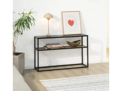 SoBuy Konsolentisch Glasoberfläche Flurtisch Sideboard Beistelltisch FSB43-SCH* Sideboards
