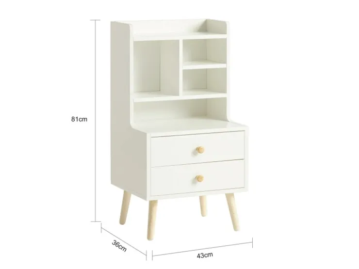 SoBuy Moderner Nachttisch mit 2 Schubladen Beistelltisch 43x81x36cm Weiß FBT100-W