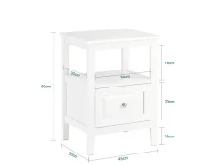 SoBuy Nachttisch Beistelltisch Sofatisch Nachtschrank Weiß FBT131-W* Tische