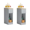 SoBuy Nachttisch 2er Set Sofatisch Beistelltisch Hellgrau FBT111-HGx2