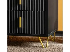 SoBuy Nachttisch mit 3 Schubladen Moderner Beistelltisch 40x63x40cm Schwarz FBT115-L-SCH* Sofas