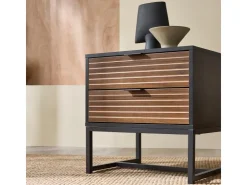 SoBuy Nachttisch mit 2 Schubladen Sofatisch Beistelltisch Nachtschrank FBT156-BR* Tische