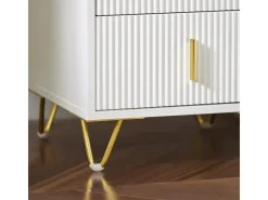SoBuy Nachttisch mit 2 Schubladen Sofatisch Beistelltisch Weiß FBT115-W* Tische