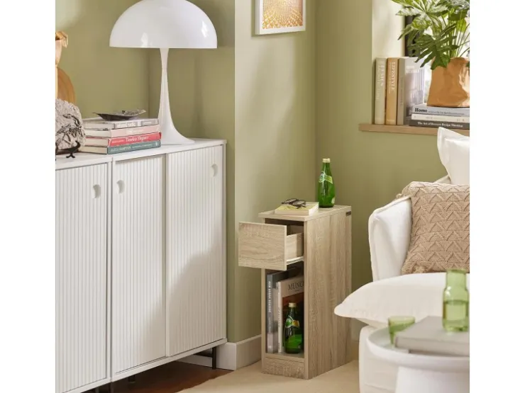 SoBuy Nachttisch mit Schublade Beistelltisch Nachtschrank Natur FBT111-N* Tische