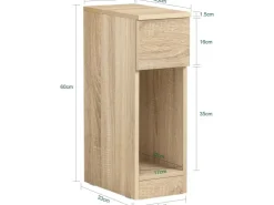 SoBuy Nachttisch mit Schublade Beistelltisch Nachtschrank Natur FBT111-N* Tische