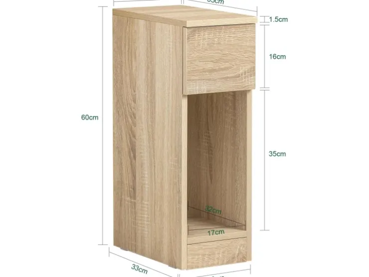 SoBuy Nachttisch mit Schublade Beistelltisch Nachtschrank Natur FBT111-N* Tische