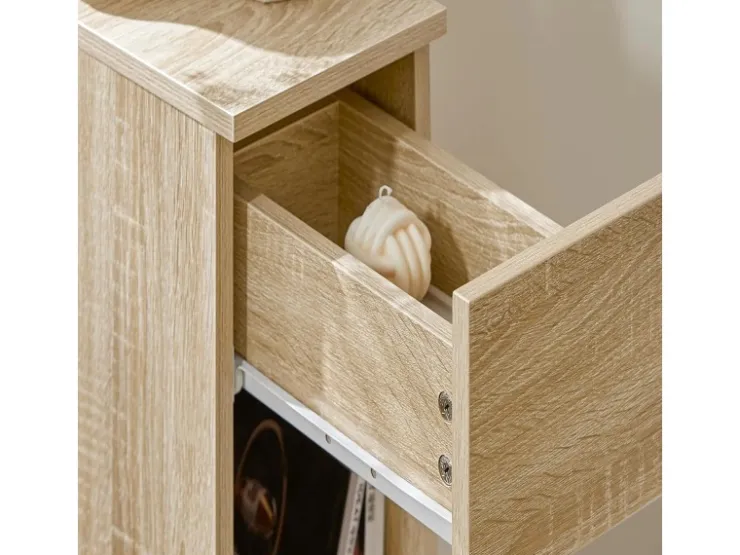 SoBuy Nachttisch mit Schublade Beistelltisch Nachtschrank Natur FBT111-N* Tische