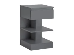 SoBuy Nachttisch mit Schublade und 2 Ablagen Beistelltisch 39x65x39cm Grau FBT49-HG* Sofas