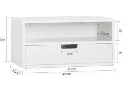 SoBuy Nachttisch Nachtregal Nachtschrank Wandschrank Hängeschrank NKD03-W