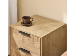 SoBuy Nachttisch Nachtschrank mit 2 Schubladen Beistelltisch für das Schlafzimmer Natur FBT166-N* Tische