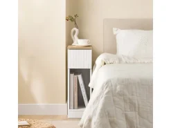 SoBuy Nachttisch Schmal Beistelltisch mit Schublade für Schlafzimmer FBT111-W