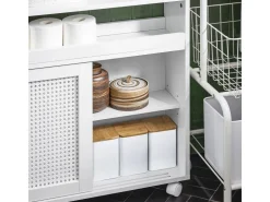 SoBuy Nischenregal Nischenschrank mit Rollen Küchenregal Rollwagen 20cm BZR119-W
