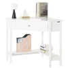 SoBuy Schreibtisch mit Ablage Arbeitszimmer MDF Weiß FWT31-W