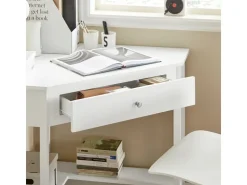 SoBuy Schreibtisch mit Ablage Arbeitszimmer MDF Weiß FWT31-W