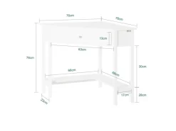 SoBuy Schreibtisch mit Ablage Arbeitszimmer MDF Weiß FWT31-W