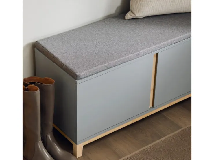 SoBuy Schuhbank mit Sitzfläche Sitzbank mit Stauraum Hell FSR117-HG