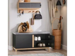 SoBuy Schuhbank mit Sitzfläche Sitzbank mit Stauraum FSR117-SCH* Sitzbänke