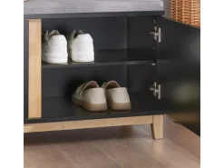 SoBuy Schuhbank mit Sitzfläche Sitzbank mit Stauraum FSR117-SCH* Sitzbänke