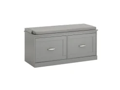 SoBuy Schuhbank mit Sitzfläche und 4 Fächern MDF Grau FSR131-HG