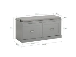 SoBuy Schuhbank mit Sitzfläche und 4 Fächern MDF Grau FSR131-HG