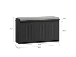 SoBuy Schuhbank mit Sitzfläche Schmal Schuhregal für Flur 80x45x26cm Schwarz FSR98-L-SCH