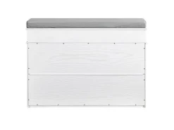 SoBuy Schuhbank mit Sitzkissen Schuhregal Schmal Sitzbank für Flur 75x51x24cm FSR82-L-WG