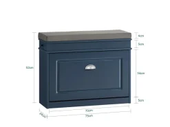 SoBuy Schuhbank Schmal mit Klappe Garderobenbank mit Sitzkissen Blau FSR82-L-B* Kissen|Sitzbänke