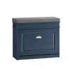 SoBuy Schuhbank Schmal mit Klappe Garderobenbank mit Sitzkissen Blau FSR82-K-B