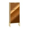 SoBuy Schuhkipper mit 3 Klappen Schuhschrank Schmal für Diele Gold FSR181-H-G