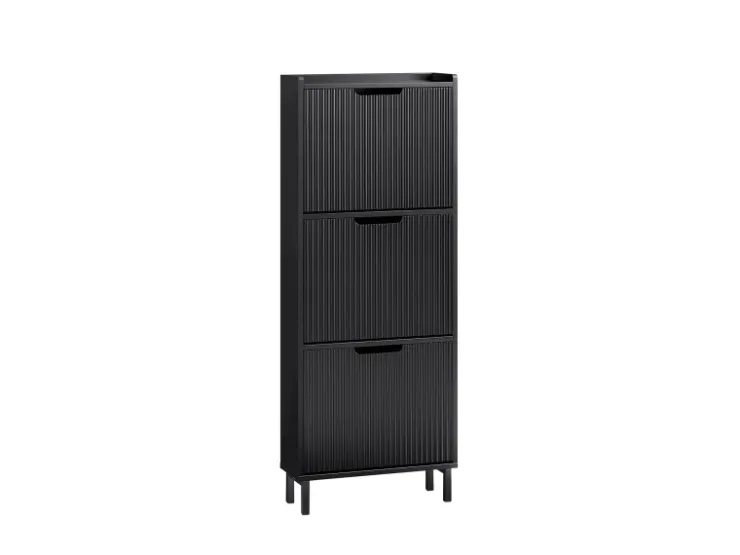 SoBuy Schuhkipper mit 3 Klappen Schuhschrank Schmal für Diele Flur FSR177-H-SCH