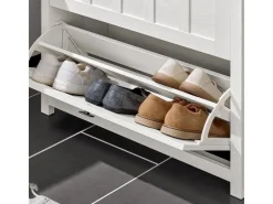 SoBuy Schuhkipper mit 3 Klappen Schuhschrank Schuhregal Weiß FSR162-W* Sitzbänke