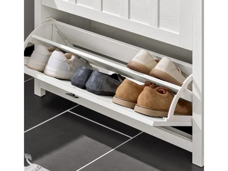 SoBuy Schuhkipper mit 3 Klappen Schuhschrank Schuhregal Weiß FSR162-W* Sitzbänke