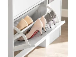 SoBuy Schuhkipper mit 3 Klappen Schuhschrank Schuhkommode Weiß FSR107-W* Sitzbänke