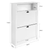 SoBuy Schuhkipper Schuhschrank mit 2 Klappen Schuhregal Weiß 80cm FSR87-W* Regal Weiß