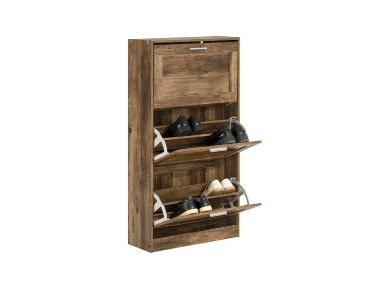 SoBuy Schuhkipper Schuhschrank mit 3 Klappen Schuhkommode FSR137-L-F* Sitzbänke