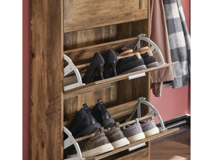 SoBuy Schuhkipper Schuhschrank mit 3 Klappen Schuhkommode FSR137-L-F* Sitzbänke