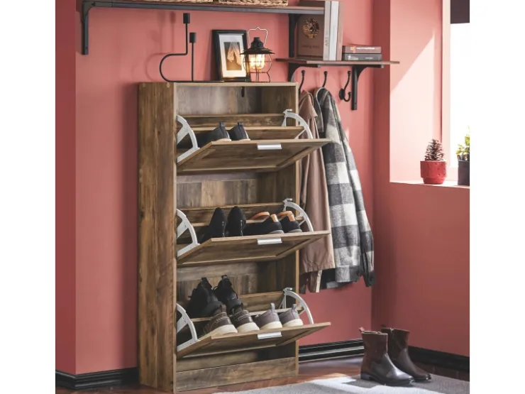 SoBuy Schuhkipper Schuhschrank mit 3 Klappen Schuhkommode FSR137-L-F* Sitzbänke
