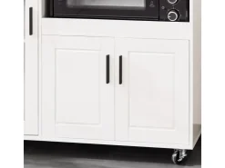 SoBuy Sideboard auf Rollen Küchenwagen Mikrowellenschrank Rollwagen FSB78-W