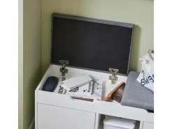 SoBuy Sitzbank mit 2 Sitzkissen und Stauraum PB Weiß FSR96-W* Regal Weiß|Kissen