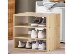 SoBuy Sitzbank mit Stauraum und Sitzfläche Weiß Holz FSR109-WN* Sitzbänke