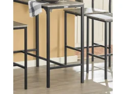 SoBuy Sitzgruppe mit 4 Hockern Holz Metall Natur Schwarz OGT14-N* Möbelserien