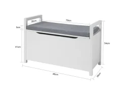 SoBuy Sitztruhe mit Klappe Spieltruhe Weiß Holzwerkstoff FSR76-W* Regal Weiß