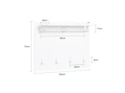 SoBuy Wandgarderobe Garderobenleiste mit Regal und Haken Garderobenpaneel für Flur FHK36-W* Garderoben