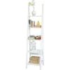 SoBuy Wandregal Badregal Leiterregal Standregal Bücherregal Weiß FRG101-W* Wandregale