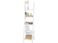 SoBuy Wandregal Badregal Leiterregal Standregal Bücherregal Weiß FRG101-W* Wandregale