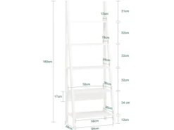 SoBuy Wandregal Leiterregal Standregal Bücherregal Weiß FRG61-W