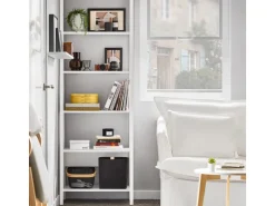 SoBuy Wandregal Leiterregal Standregal Bücherregal Weiß FRG61-W