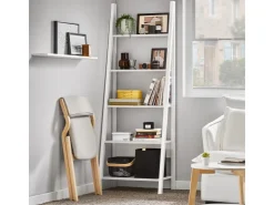 SoBuy Wandregal Leiterregal Standregal Bücherregal Weiß FRG61-W