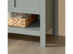 SoBuy Waschbeckenunterschrank Badschrank mit 2 Türen und 1 Fach 60x60x30cm Grau BZR69-HG* Schränke|Aufbewahrung